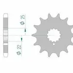 Pignon AFAM 16 dents acier type 24504 pas 530 KAWASAKI Z 650