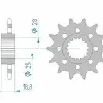Pignon AFAM 15 dents acier type 61601 pas 520 APRILIA RSV 1000