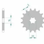 Pignon AFAM 16 dents acier type 28200 pas 428 SCORPA SY 125 F