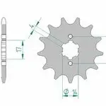 Pignon AFAM 13 dents acier type 49102 pas 420 APRILIA RS 50