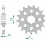 Pignon AFAM 16 dents acier type 61800 pas 525 KTM 950 Adventure S