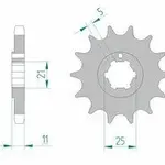 Pignon AFAM 14 dents acier type 24400 pas 530 KAWASAKI KH 400