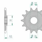 Pignon AFAM 13 dents acier type 22406 pas 520 SUZUKI RM-X 450 Z