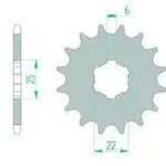 Pignon AFAM 15 dents acier type 20100 pas 420 HONDA MTX 50