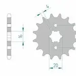 Pignon AFAM 14 dents acier type 21200 pas 428 BETA RR 125 Enduro