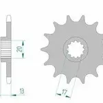 Pignon AFAM 12 dents acier type 94215 pas 520 T.M. EN 125 Enduro