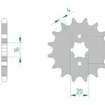 Pignon AFAM 16 dents acier type 24200 pas 428 C H RACING WSM 125 Motard