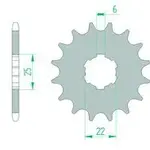Pignon AFAM 14 dents acier type 20100 pas 420 HONDA MTX 50