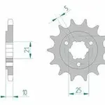 Pignon AFAM 15 dents acier type 22602 pas 525 SUZUKI DR 650 SE