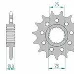Pignon AFAM 15 dents acier type 61802 pas 520 APRILIA RSV 1000 4V SBK Factory