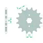 Pignon AFAM 15 dents acier type 20101 pas 420 HONDA CB 50 J