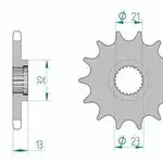 Pignon AFAM 15 dents acier type 21311 pas 428 YAMAHA XG 250 Tricker