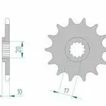 Pignon AFAM 12 dents acier type 64201 pas 520 HUSQVARNA CR 125