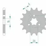 Pignon AFAM 14 dents acier type 33200 pas 428 KAWASAKI KH 125