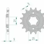 Pignon AFAM 19 dents acier type 21304 pas 428 YAMAHA XT 350