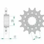 Pignon AFAM 14 dents acier type 20511 pas 520 HONDA CBR 600 F