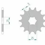 Pignon AFAM 12 dents acier type 30300 pas 520 KAWASAKI KDX 200