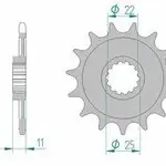 Pignon AFAM 15 dents acier type 37400 pas 520 APRILIA MXV 450