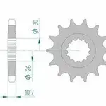 Pignon AFAM 18 dents acier type 21801 pas 530 YAMAHA RD 500 LC