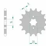Pignon AFAM 13 dents acier type 21207 pas 428 BETA RR 125 Enduro
