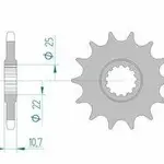 Pignon AFAM 15 dents acier type 21606 pas 525 YAMAHA YZF 600 R6