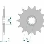 Pignon AFAM 12 dents acier type 94107 pas 415 APRILIA RS 50