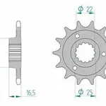 Pignon AFAM 15 dents acier type 52613 pas 525 DUCATI 749 Dark