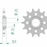 Pignon AFAM 15 dents acier type 21603 pas 520 YAMAHA FZ 6 N