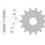 Pignon AFAM 15 dents acier type 28401 pas 525 CAGIVA 650 V-Raptor