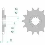 Pignon AFAM 13 dents acier type 64500 pas 520 HUSQVARNA CR 250