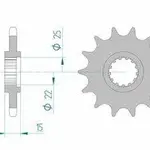 Pignon AFAM 14 dents acier type 24506 pas 525 KAWASAKI ZX 6 R