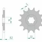 Pignon AFAM 13 dents acier type 22302 pas 520 SUZUKI PE 250