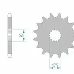 Pignon AFAM 17 dents acier type 21202 pas 428 DERBI GPR 125 Nude