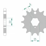 Pignon AFAM 15 dents acier type 24401 pas 530 KAWASAKI Z 400
