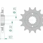 Pignon AFAM 13 dents acier type 24505 pas 520 KAWASAKI KL 650 Tengai