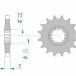 Pignon AFAM 17 dents acier type 21602 pas 530 YAMAHA FZ 6 N