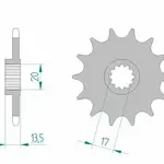 Pignon AFAM 11 dents acier type 55300 pas 520 FANTIC 240 FM450 Trial
