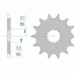 Pignon AFAM 14 dents acier anti-boue type 27500 pas 520 KAWASAKI KX 250