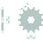 Pignon AFAM 13 dents acier anti-boue type 30300 pas 520 Kawasaki KX 250
