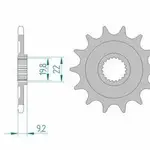 Pignon AFAM 13 dents acier anti-boue type 24305 pas 520 Kawasaki KX-F 250