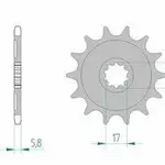 Pignon AFAM 13 dents acier anti-boue type 24304 pas 520 Kawasaki KX-F 250
