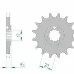 Pignon AFAM 14 dents acier anti-boue type 94202 pas 428 KTM SX 85