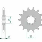 Pignon AFAM 13 dents acier anti-boue type 94313 pas 520 GAS-GAS EC 300
