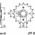 Pignon JT SPROCKETS 16 dents acier standard pas 530 type 292