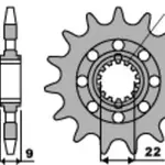Pignon PBR 16 dents acier pas 525 type 2129 Benelli 900-1000 Tornado