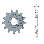 Pignon TECNIUM 13 dents acier standard pas 420 type 1120 moteurs AM6