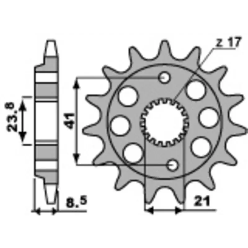 Pignon PBR 15 dents acier pas 520 type 2071 Honda XR400R