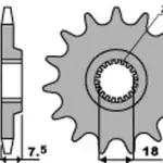 Pignon PBR 13 dents acier pas 520 type 340 Honda CR125R