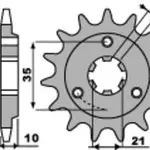 Pignon PBR 15 dents acier pas 520 type 412 Suzuki DR750S
