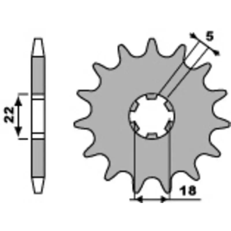 Pignon PBR 12 dents acier pas 520 type 423 Kawasaki KX125
